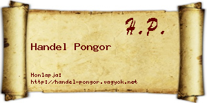 Handel Pongor névjegykártya